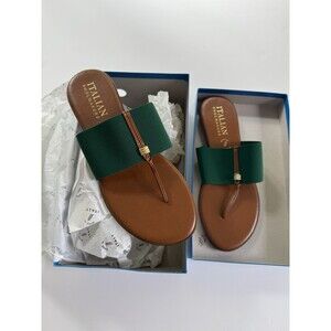 Italian Shoemakers Womens Thong Sandals Flip Flop Green Size 11 In box